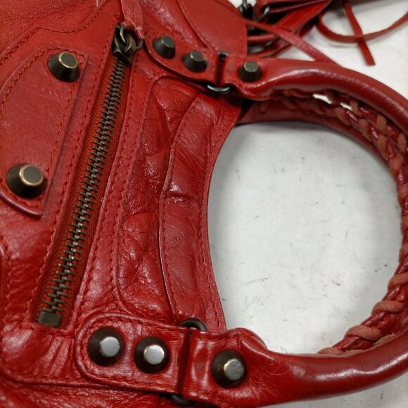 Balenciaga Red Leather Hand Bag mon1000-101425 - Picture 8 of 16